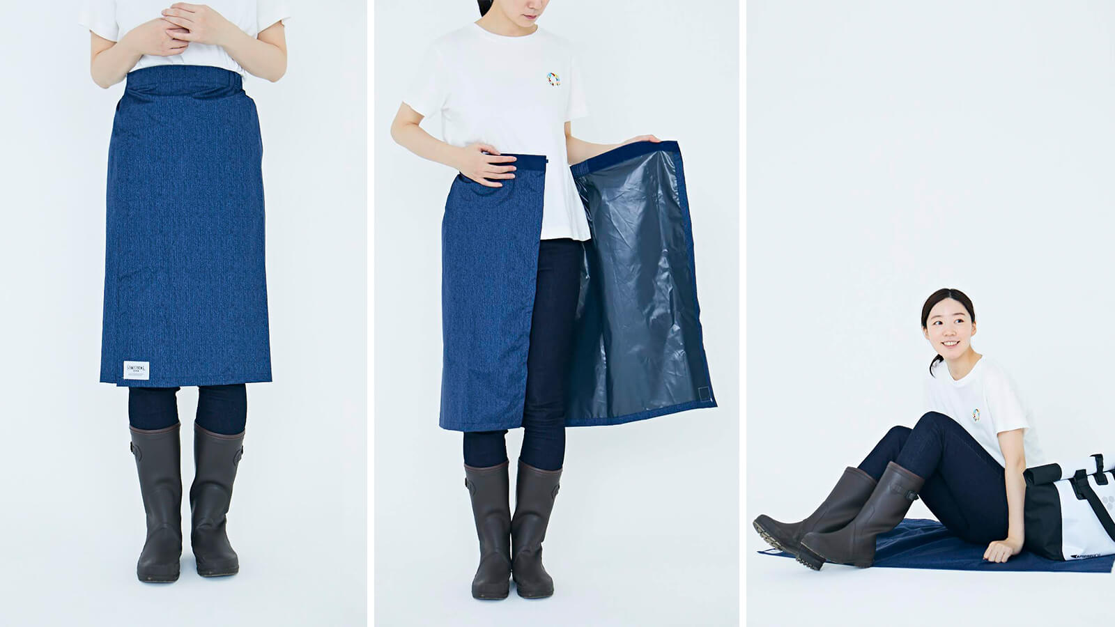 【番外編】大事な洋服を濡れから守り、敷物にもなるレインスカート ST-380 ウィズレインスカート