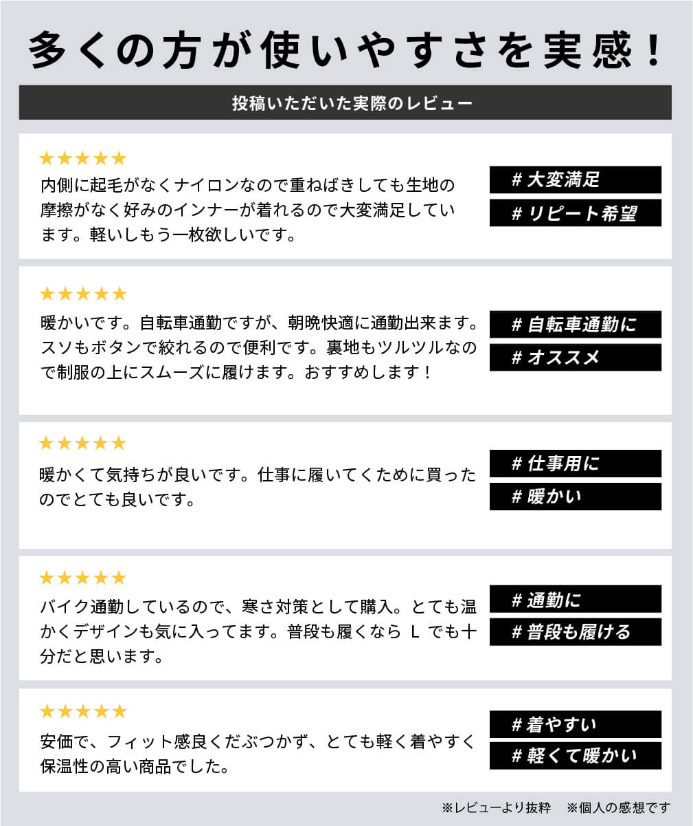 多くの方が使いやすさを実感!