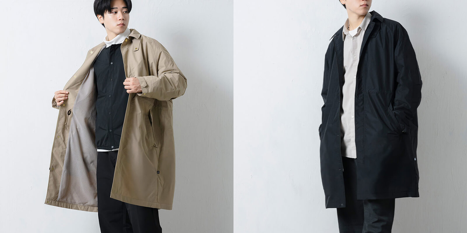 AH-1017 ウォームステンカラーコート モデル着用画像