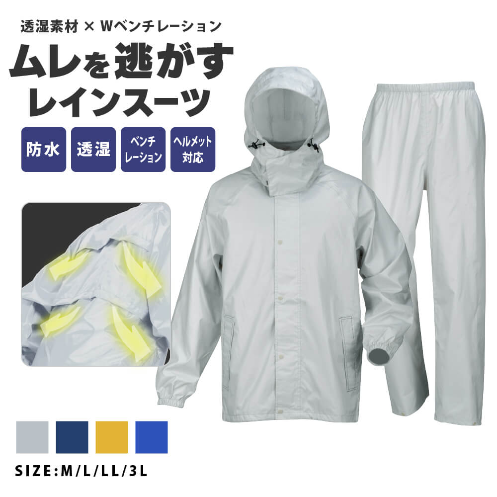 ダブルベンチレーションレインスーツ