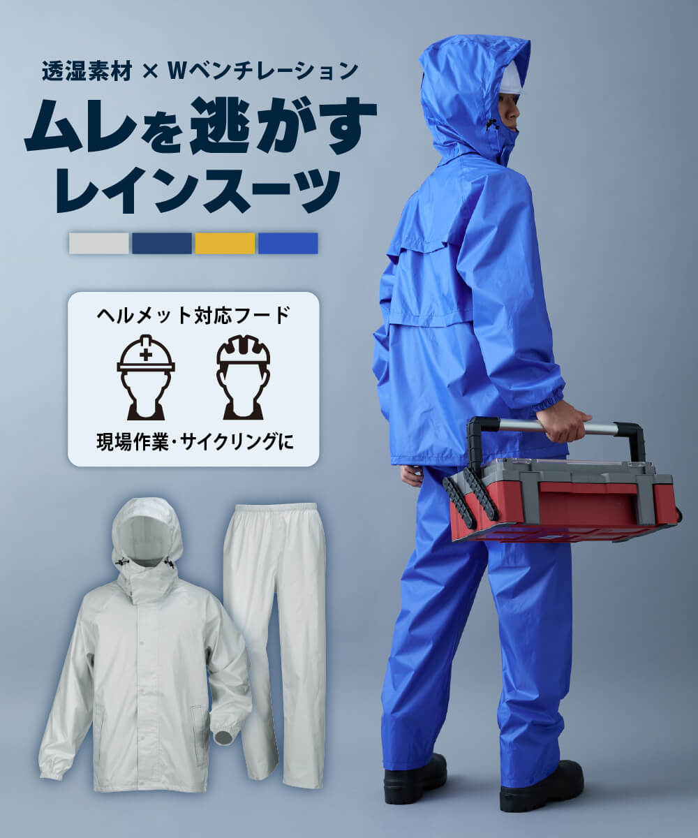 ダブルベンチレーションレインスーツ